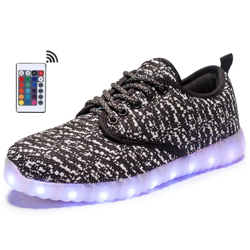 Новые светодиодные светящиеся туфли USB зарядка для мужчин и женщин тапочки