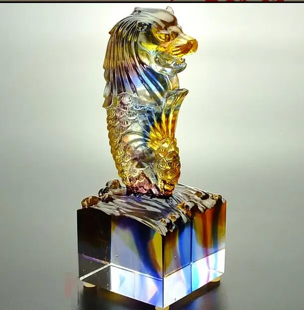 Фото 13 см Новые остекленные merlion сувенир печать украшения Дом и сад 13 см Новые остекленные merlion сувенир печать украшения Дом и сад