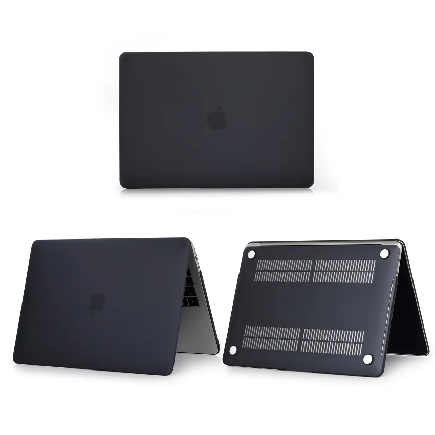 Matte black Чехол для ноутбука с мраморным принтом для MacBook Air retina Pro 11 12 13 15 для Mac Book New Pro 13 15 New Air 13,3+ с сенсорной панелью - Цвет: Matte black