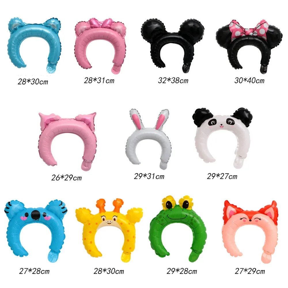 Головной убор с мультяшным животным 10 шт. ободок из фольги воздушные шары кролик