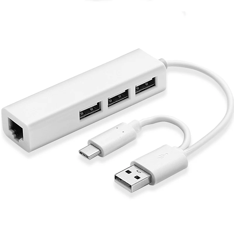 USB Ethernet с 3 портами 2 0 дюйма RJ45 сетевая карта к адаптеру для Mac iOS Android ПК RTL8152