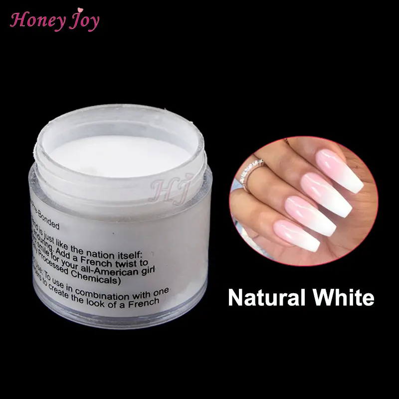 Natural White Очень тонкий, 28 г/кор., французский, белый, прозрачный, розовый, телесный, погружной порошок, без лампы, для лечения Ногтей, Dip порошок, натуральный, сухой гель для ногтей, салонный эффект - Цвет: Natural White