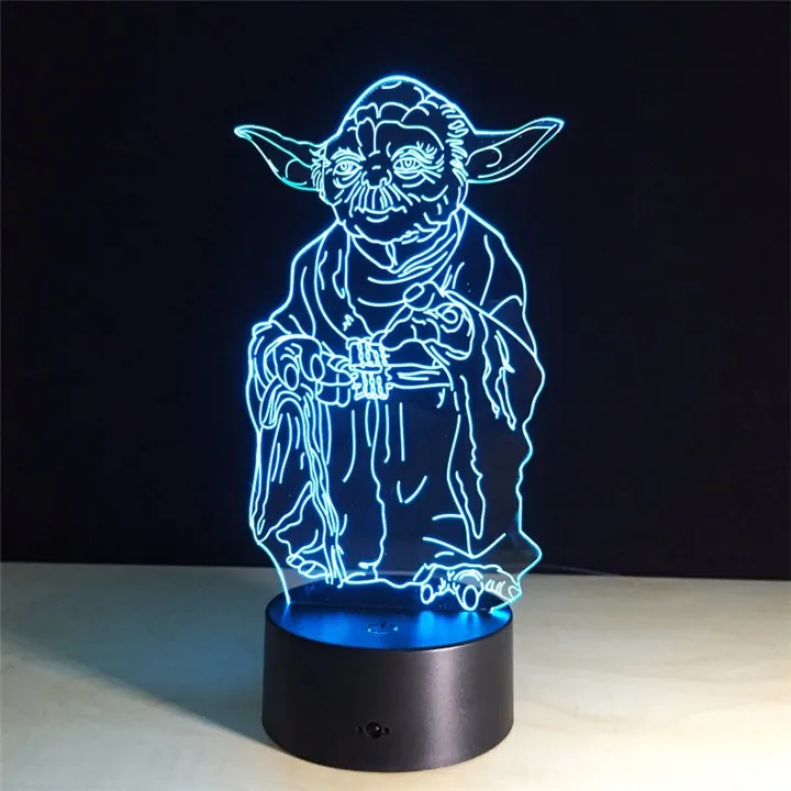 USB новинка подарок с изображением из «Звездных войн 3D настольная лампа светодиодный ночной Светильник домашний декор сенсорный выключатель настольный светильник BB8 Дарт Вейдер йода Бэтмен Хэллоуин