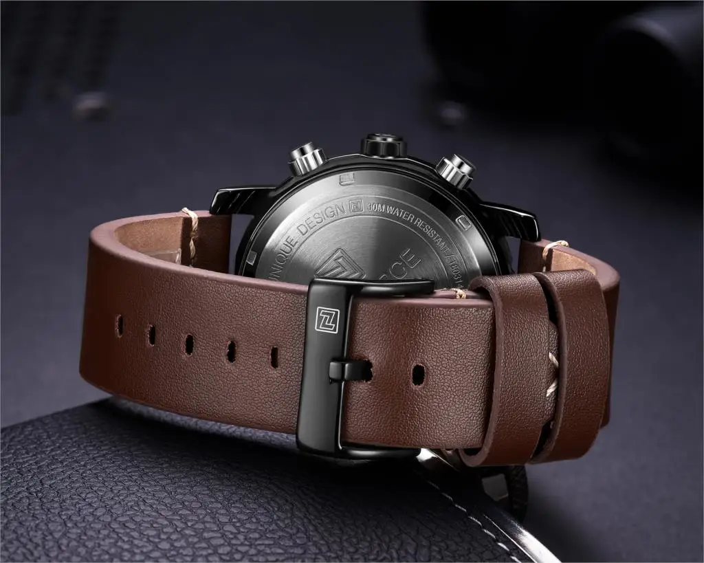 NAVIFORCE мужские часы лучший бренд класса люкс водонепроницаемые 24 часа дата Кварцевые часы кожаные спортивные водонепроницаемые часы Relogio Masculino