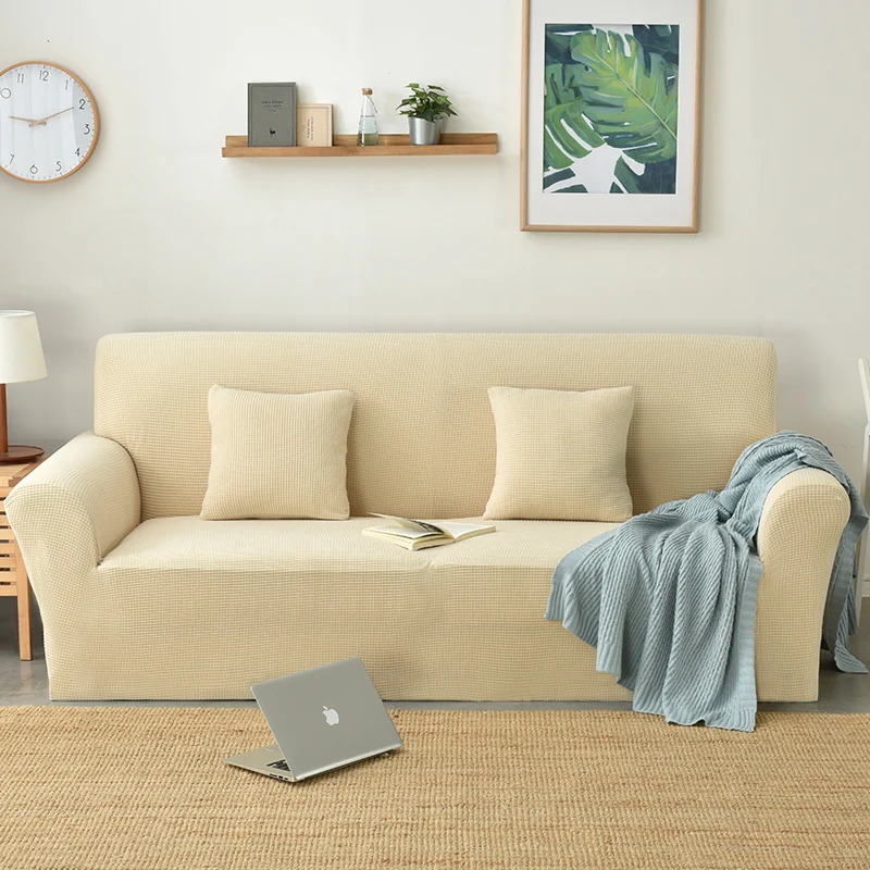 

High Quality Sofa Cover Non-slip Cover All-inclusive Sofa Cover Apply to Different Shapes of Sofa Pure Color