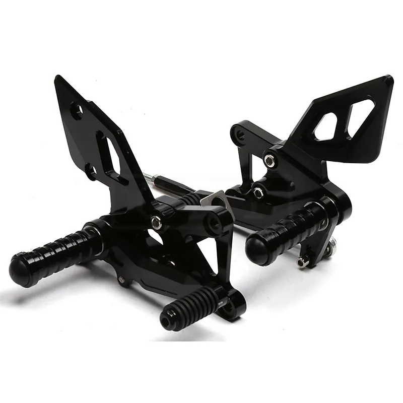 Black Мотоцикл с ЧПУ Регулируемая Rearset подножки сзади комплект подножки педали для Yamaha YZF R25 R3 YZF-R25 Moto аксессуар - Цвет: Black