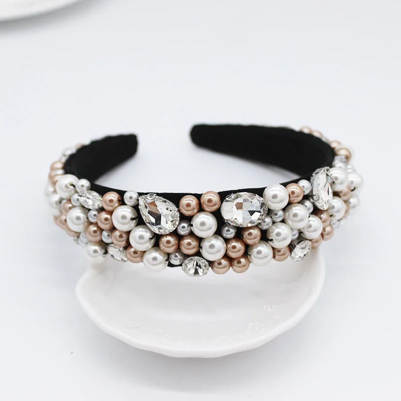 

Fashion headband handmade jeweled rice beads multicolor wild casual travel hair accessories 1013
