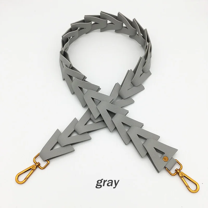 gray Дамский сменный кожаный ремешок для сумки через плечо, аксессуары для сумок, ремешки на плечо для сумок, разноцветный длинный ремень ручной вязки - Цвет: gray