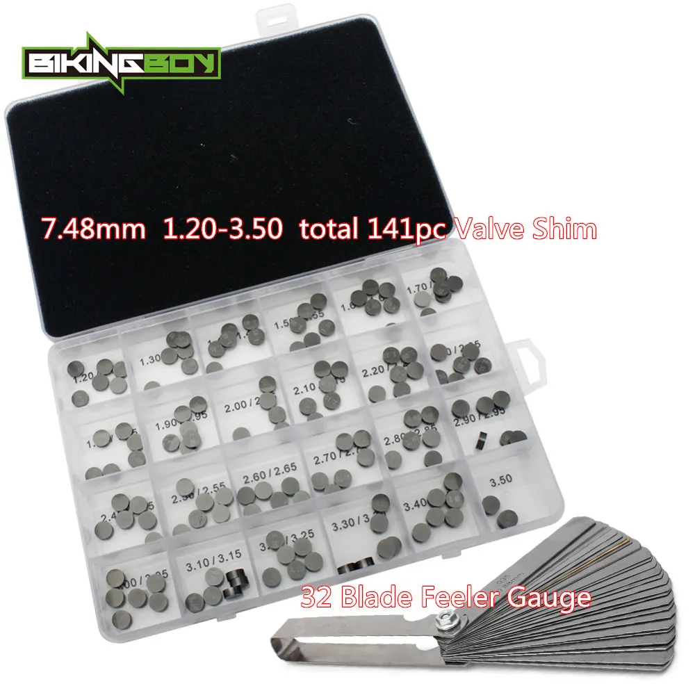 BIKINGBOY For Suzuki RMZ 250 2004-2018 17 16 15 14 7.48mm Valve Shim 1.20-3.50 47pc 94pc 141pc 188pc 235pc 32 Blade Feeler Gauge |