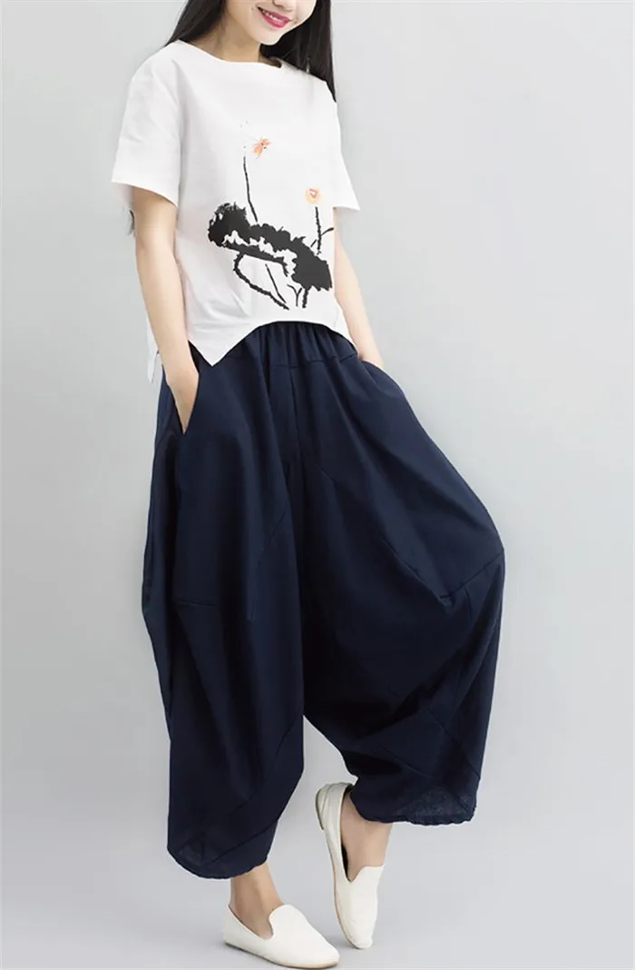 2019 оригинальные весенние и летние новые женские брюки из хлопка конопли в