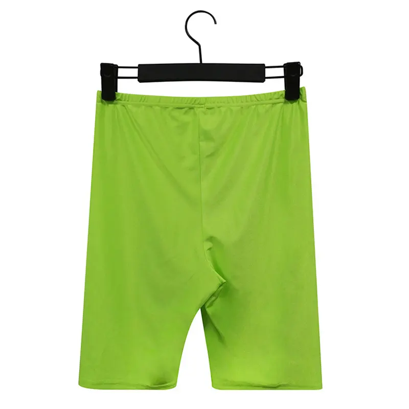 Biker Shorts Sexy Neon Green High Elasticity Nightclub Club Shorts Women Neon Bicycle Shorts