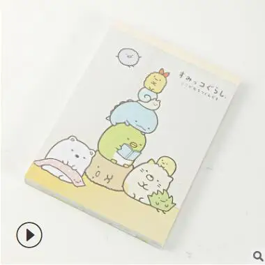 C Одна книга, 100 шт, наклейки на страницы, уголок, био уголок, био мультфильм, записная книжка, Студенческая, портативная, легкая, записная книжка WJ01 - Цвет: C
