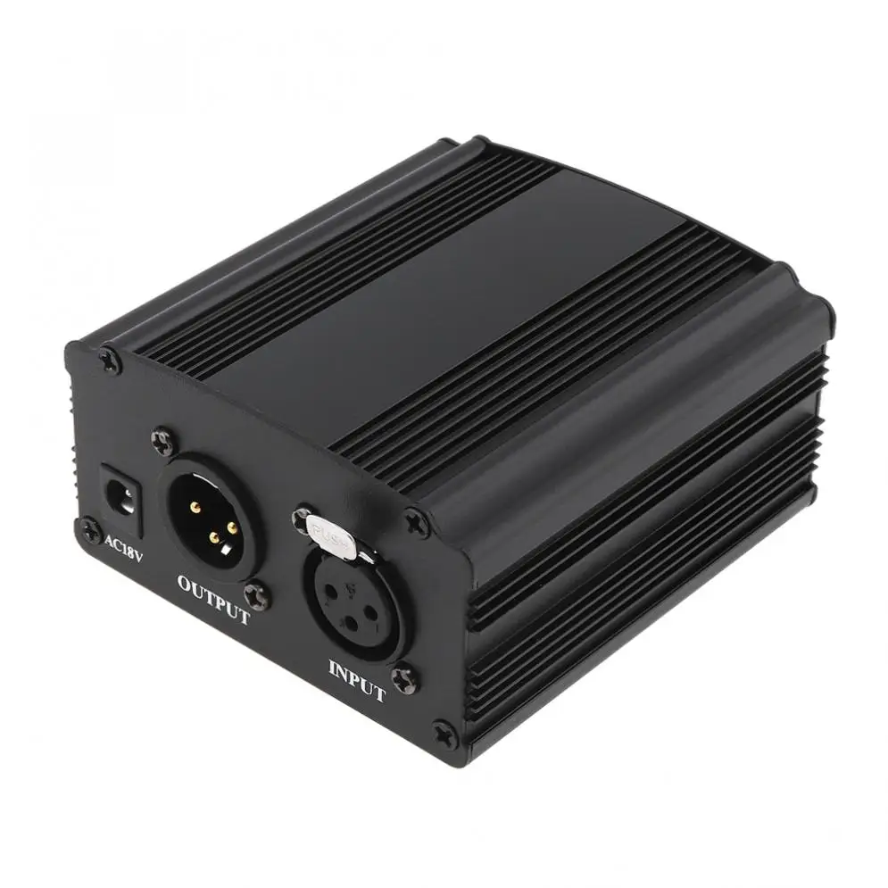 USB 48В 1 канальный фантомный источник питания с одним XLR аудио кабелем для