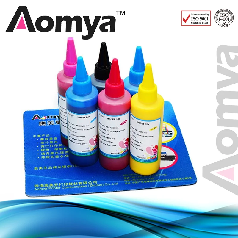 Оптовая продажа Aomya 6 цветов специализированные текстильные чернила для