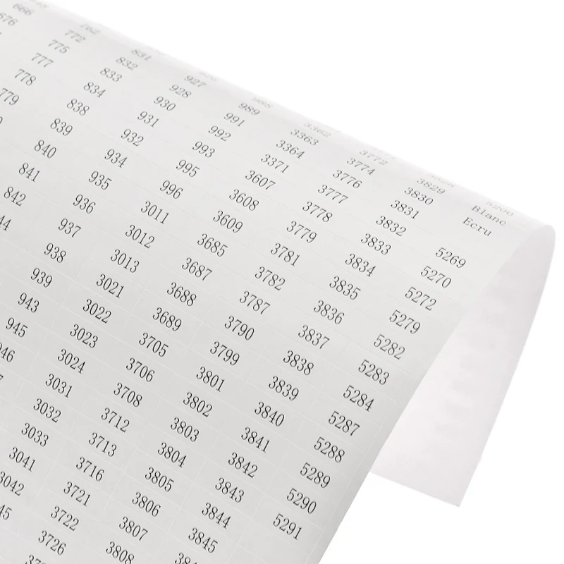 Нитки для вышивки крестом цветная этикетка с цифрами клейких наклеек