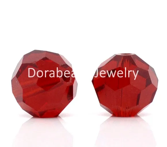 DoreenBeads Бесплатная Доставка! 50 Красный Создания Кристаллическим Шарики Граненные
