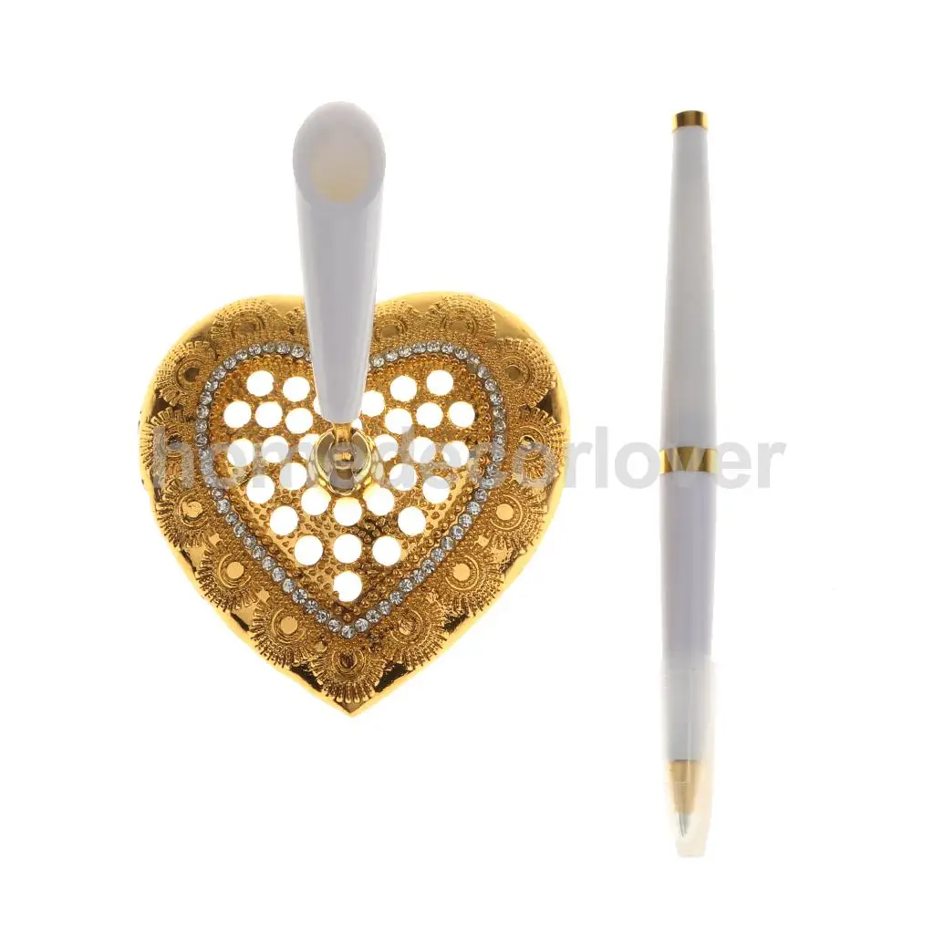 Свадебный ресепшн ручка для подписи и подставка ручек в форме сердца Набор