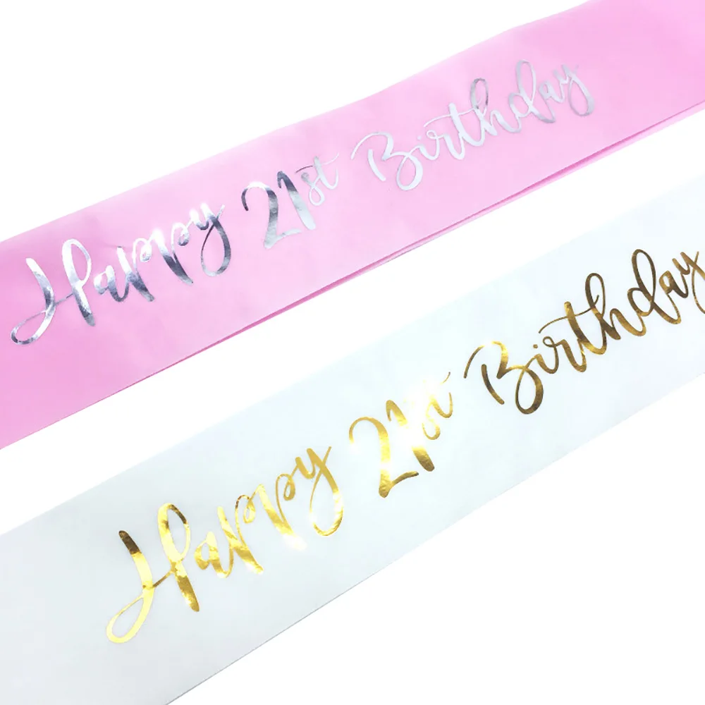 Атласный пояс с блестками на день рождения для девочки украшение вечеринки идея