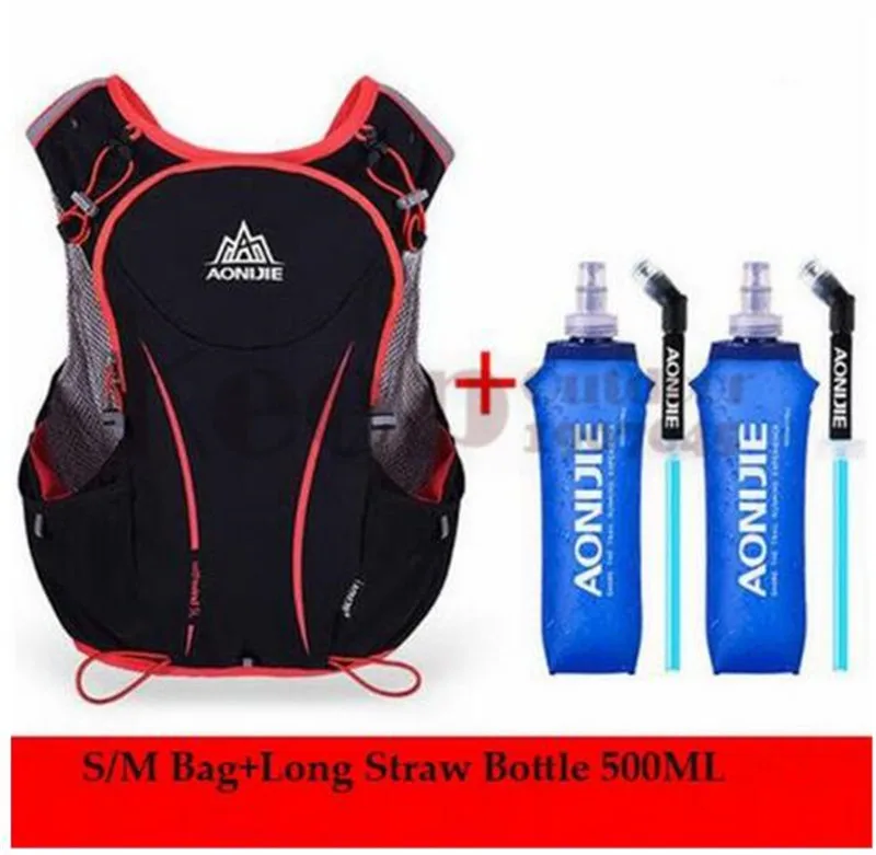 S M 6 AONIJIE Trail, рюкзак для бега, для спорта на открытом воздухе, для пешего туризма, походный рюкзак, 5л, марафон для бега, гидратационный жилет, упаковка для 1,5 л, сумка для воды - Цвет: S M 6