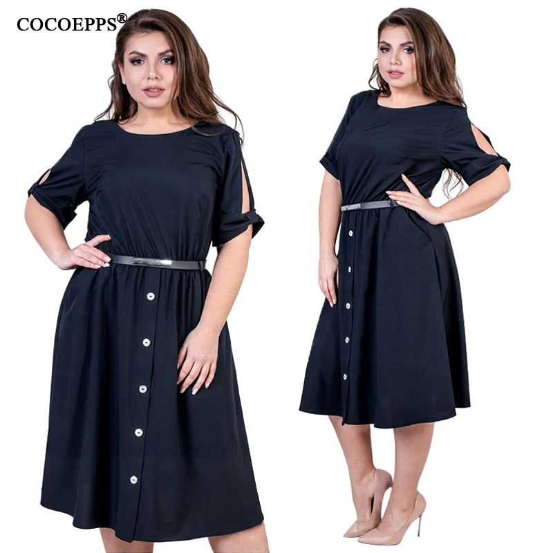2019 размера плюс женское летнее платье на каждый день большого пикантные офисные