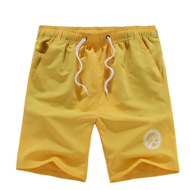 Yellow2 Пляжные шорты мужские повседневные свободные быстросохнущие Короткие штаны размера плюс L-5XL брендовые модные пляжные шорты бермуды с эластичной талией - Цвет: Yellow2