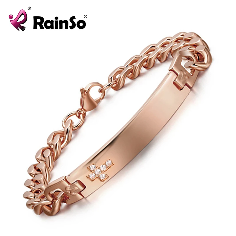 Браслеты из нержавеющей стали розовое золото со стразами и перекрестным узором