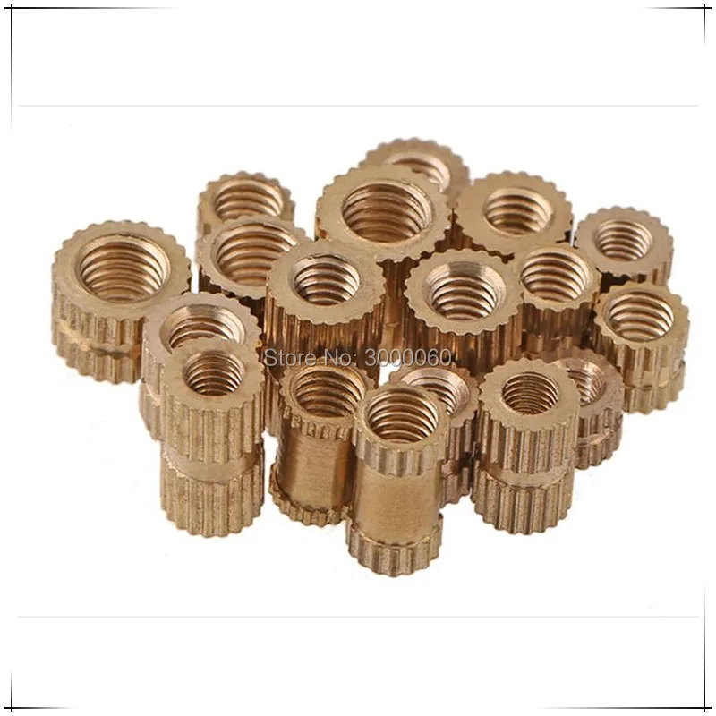 

M3*4mm(OD)*4mm(H) Injection Molding Round Knurled Brass Insert Nuts 500pcs/lot