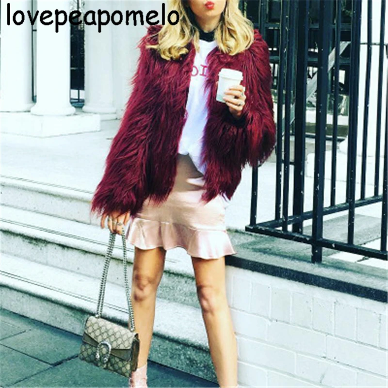 Winter Largr Size Women Fur Casual Europe American Big Size Women Costumes Fashion Female Faux Fur Lantern Sleeve Short CoatJ630