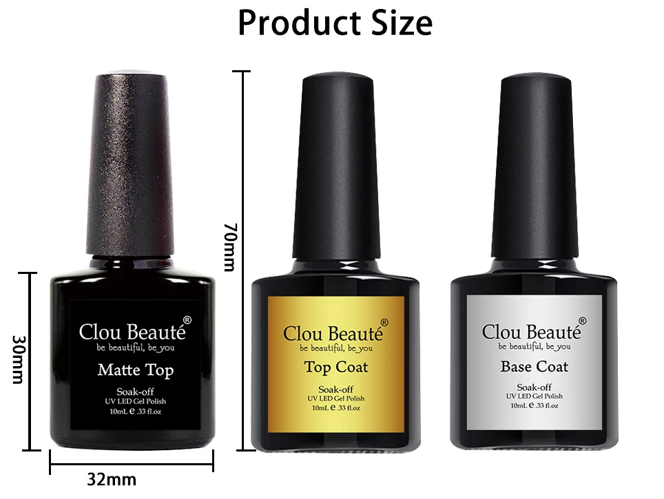 Clou Beaute 10 мл Гель-лак для ногтей основа и топ матовый топ Гель-лак все для маникюра Перманентный УФ-и светодиодный дизайн ногтей