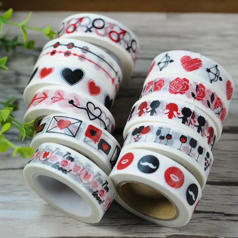 Бесплатная доставка День Святого Валентина Васи бумага маскирующая лента/Роза