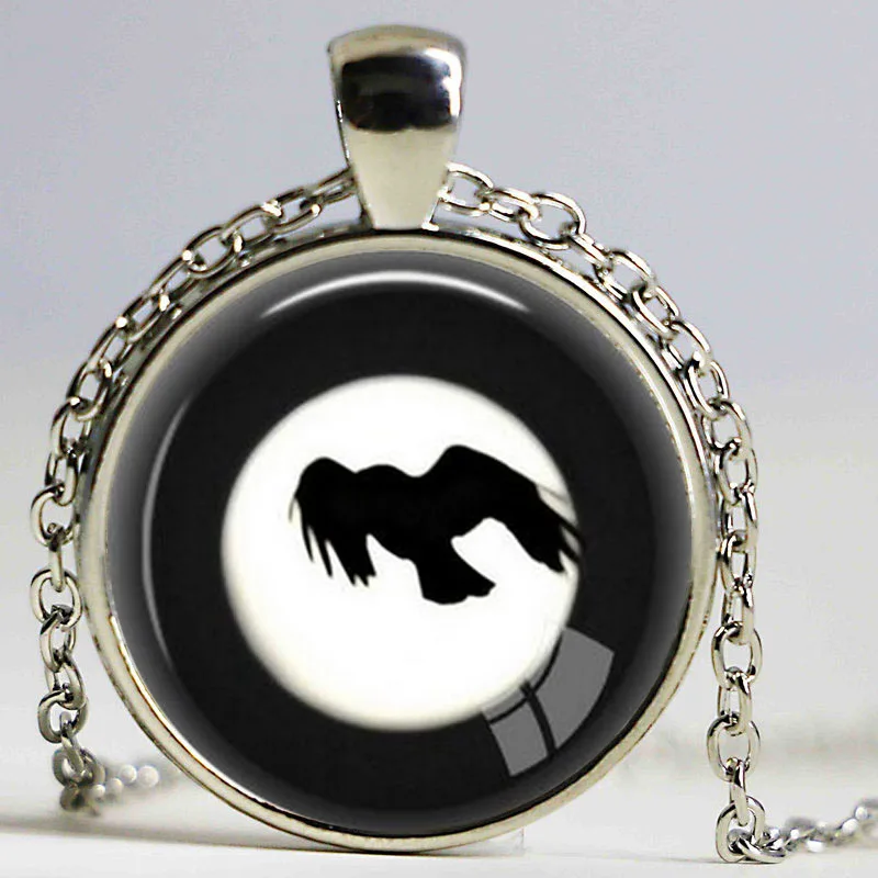 Серебряное ожерелье с вороной подвеской в виде птицы ювелирные изделия черной