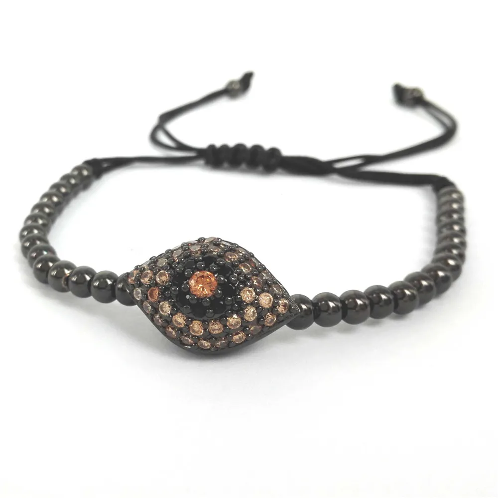 Бренд Анил арджандас сглаза браслет золотистый тон микро паве CZ накачанный глаз