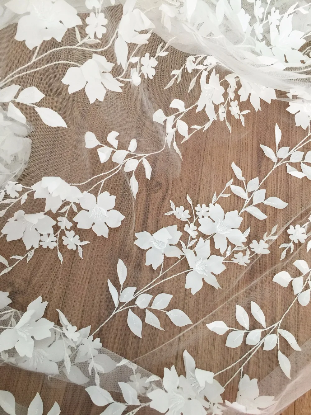 Изысканная Иллюзия 3D лист свадебное платье кружевная ткань изысканная яркая