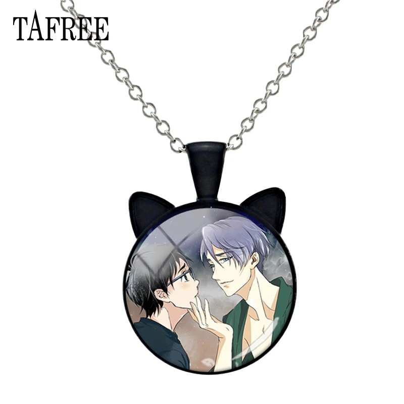 TAFREE Hot Anime YURI! Женское ожерелье с подвеской в виде стеклянного купола|Ожерелья