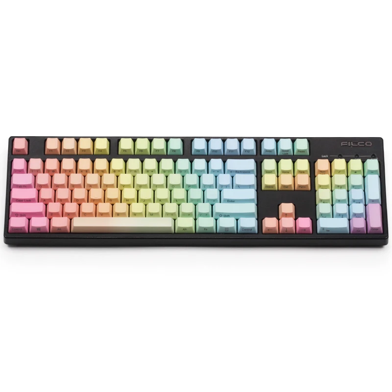 Радуга клавиши сбоку печатных толстый pbt OEM профиль 61/87/104 ключи для cherry