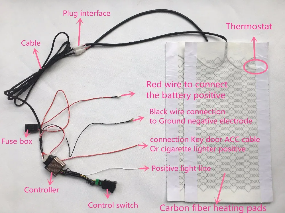 12V углеродное волокно подогреваемый подогрев сидений для автомобилей Toyota Prado, Corolla, RAV4, Reiz, Yaris, Camry, Корона EZ, Vios, Venza