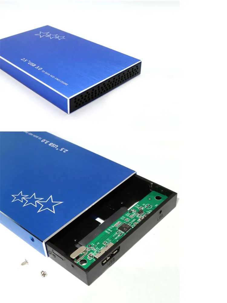 Портативный Футляр для внешнего накопителя HDD SATA к USB 3,0 жесткий диск 2,5 дюймов алюминиевый корпус для жестких дисков с usb-кабелем