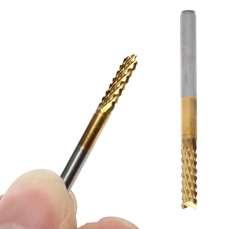 10 шт. 3 мм Вольфрамовая сталь Сверло титановое покрытие карбидная Концевая фреза