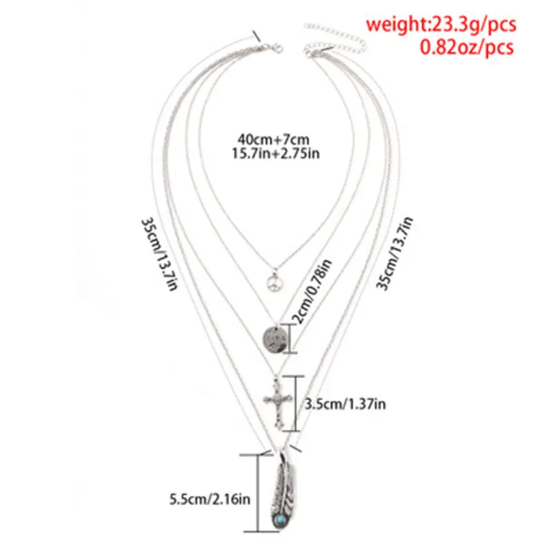 E блеск завод ожерелье для женщин оставьте форме Креста повседневная спортивная