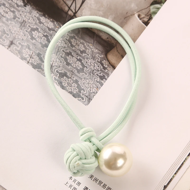 

5pcs Fashion Handmade Knotted Pearl Elastic Rubber Bands Headwear Women Girl Ponytail Holder Gum Scrunchy New Hair Accessories