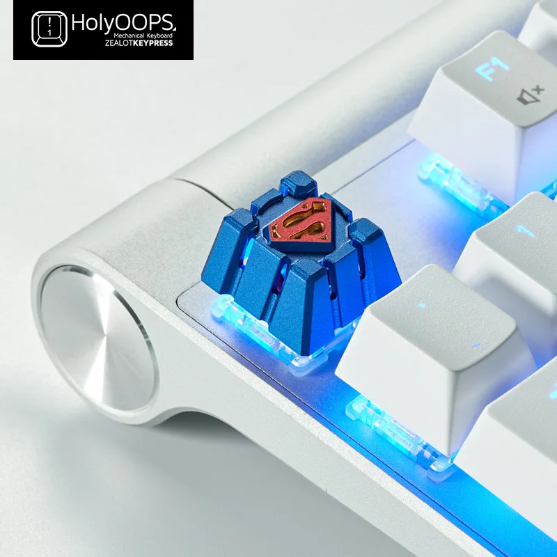 superman 1 шт. holioops 3D металлические клавиши на клавиатуру с подсветкой из алюминиевого сплава Механическая клавиша для DC Супермен Бэтмен - Цвет: superman