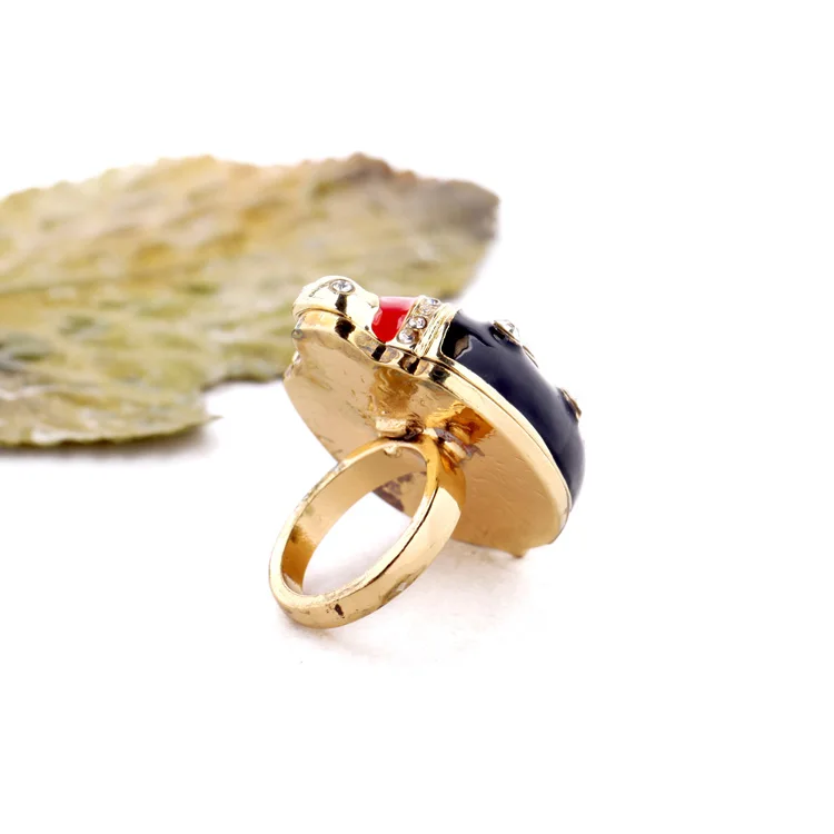 Милое эмалированное Шикарное Кольцо Божья коровка 2015 популярное черное