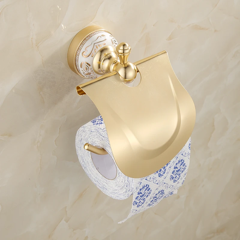 Держатель для туалетной бумаги в ванной комнате с крышкой старинная латунная