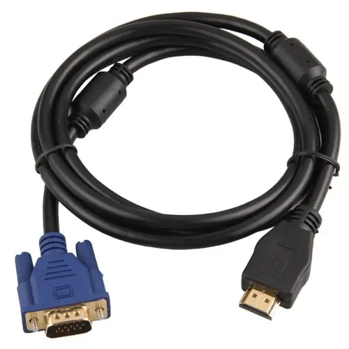 Кабель адаптер конвертер Золотой налет HDMI к VGA 15pin папа 1 65 м | Электроника