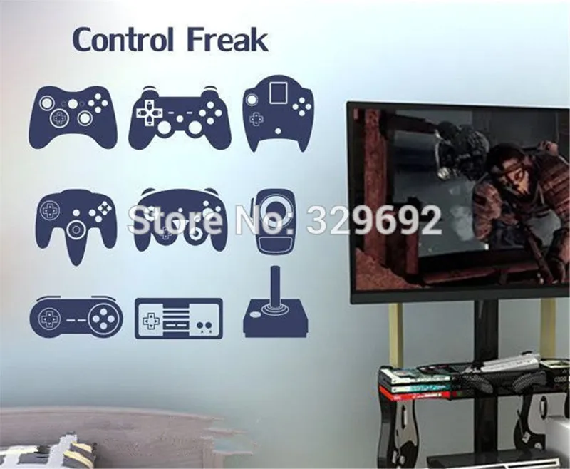 

vinyl Wall Decal Game Controller / gamepad / joystick for gamers gaming video game for children, Wall Stickers Wall Stickers