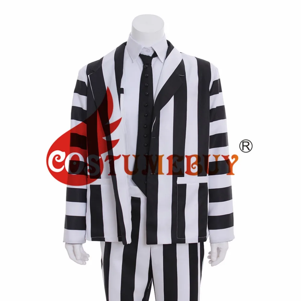 CostumeBuy костюм в черно-белую полоску для взрослых, мужской костюм на Хэллоуин, модные вечерние костюмы, любой размер L920