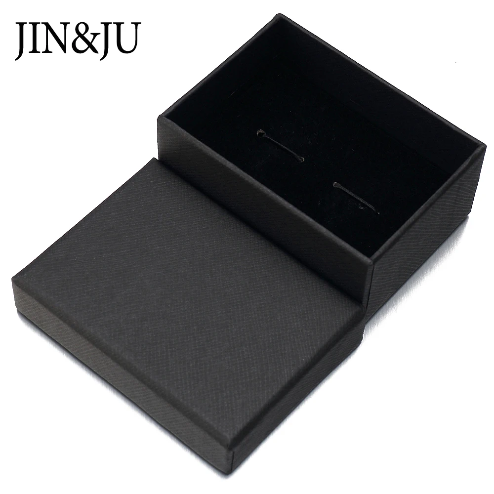 JIN& JU черные бумажные коробки для запонок 1 шт. в лоте высококачественные черные матовые бумажные коробки для ювелирных изделий запонки чехол для переноски