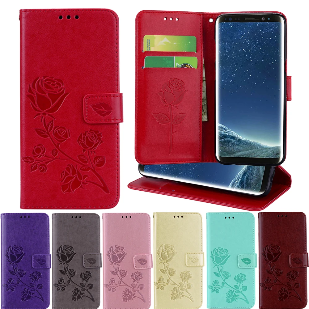 Кожаный чехол бумажник с откидной крышкой для Samsung Galaxy S9 S8 Plus S7 S6 edge S5 S4 S3 Neo A3 A5 J1 J3 J5
