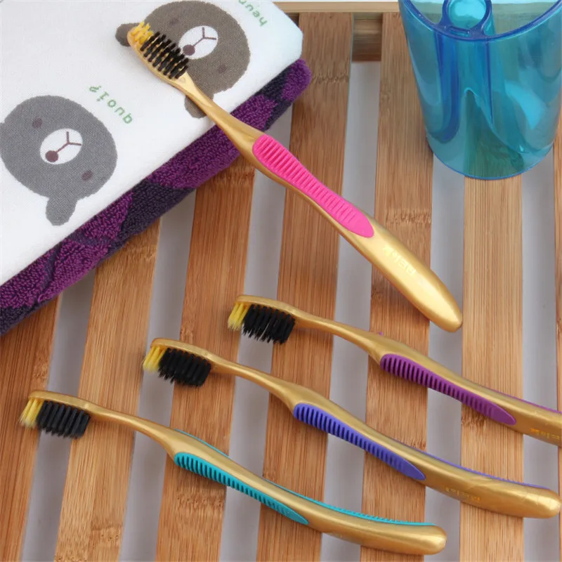 Высокое качество 4 шт. Ультра мягкий бамбуковый зубная щетка из древесного угля