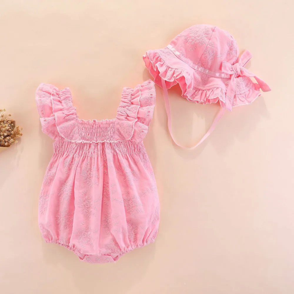 Детский летний комбинезон с коротким рукавом и рюшами 3 9 м| |